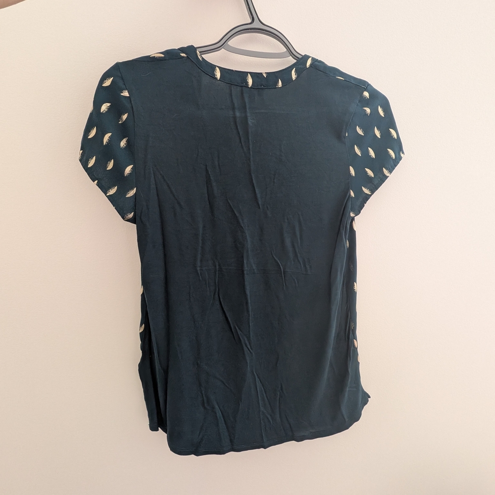 Blue Blouse with Geometric Pattern - Picture 2 of 2
